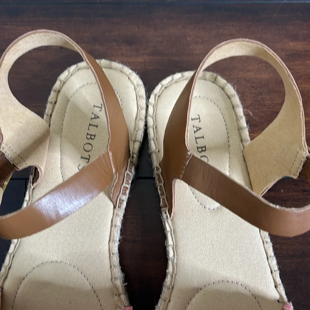 Talbots‎ Women's Izzy Corded Espadrille Flats size 9.5 Ankle Leather Strap New